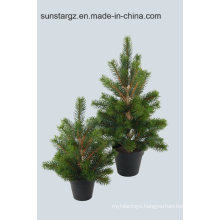 PE Plastic American Pine Tree Artificial Plant Potted for Christmas Decoration (47921)